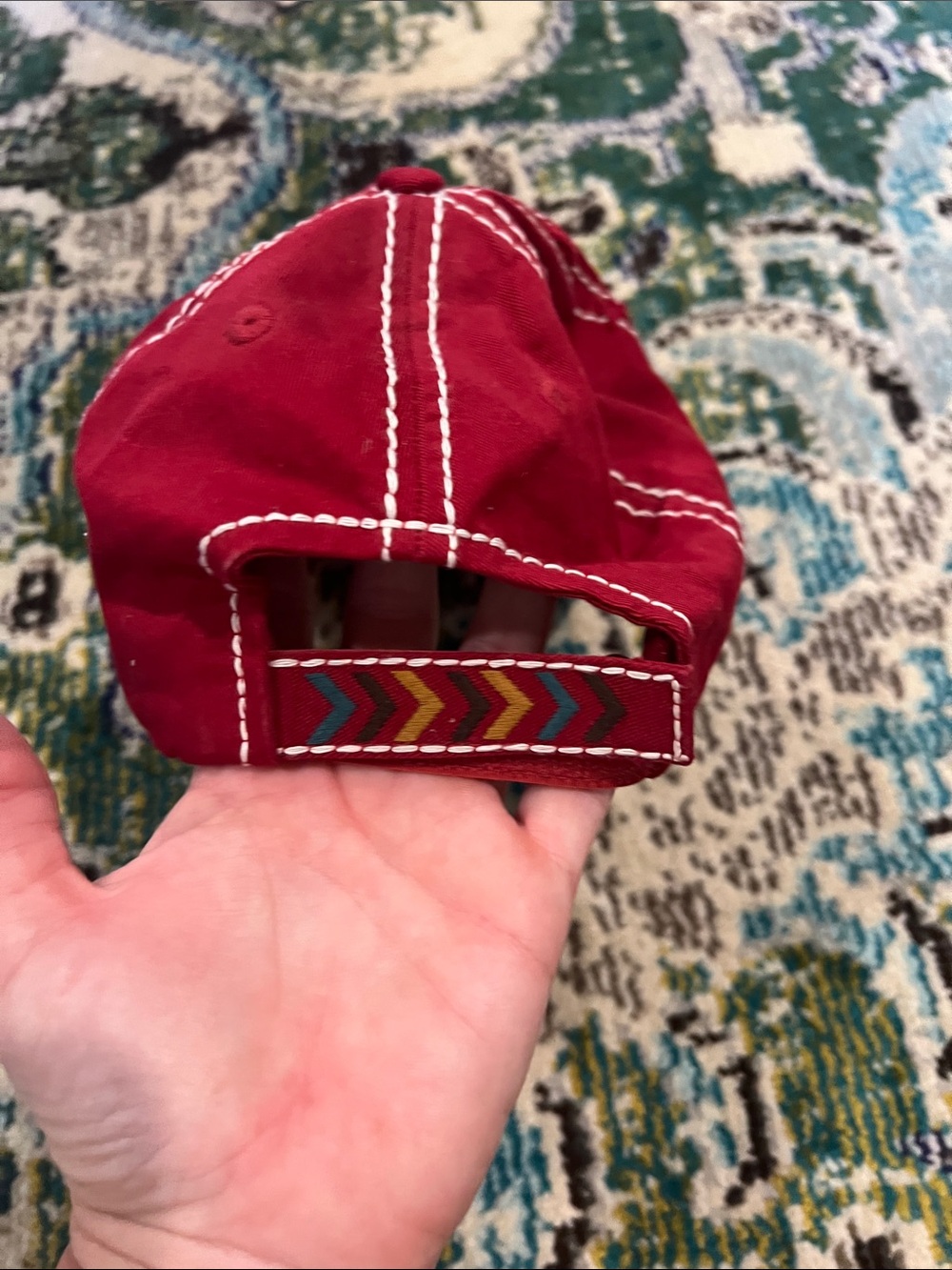 KBETHOS Red 'Free Spirit' Embroidered Distressed Baseball Cap - Picture 4 of 7